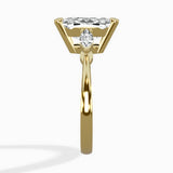 Three Stone Tapered Accent Ring Engagement Ring