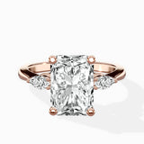 Three Stone Tapered Accent Ring Engagement Ring
