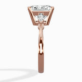 Three Stone Tapered Accent Ring Engagement Ring