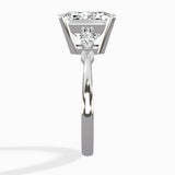 Three Stone Tapered Accent Ring Engagement Ring