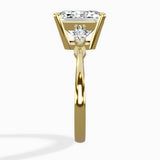 Three Stone Tapered Accent Ring Engagement Ring