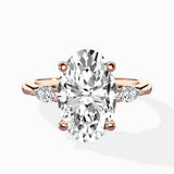 Three Stone Tapered Accent Ring Engagement Ring