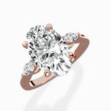 Three Stone Tapered Accent Ring Engagement Ring