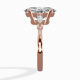 Three Stone Tapered Accent Ring Engagement Ring
