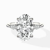 Three Stone Tapered Accent Ring Engagement Ring