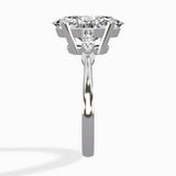 Three Stone Tapered Accent Ring Engagement Ring