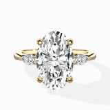 Three Stone Tapered Accent Ring Engagement Ring