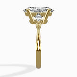 Three Stone Tapered Accent Ring Engagement Ring