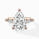 Three Stone Tapered Accent Ring Engagement Ring