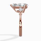 Three Stone Tapered Accent Ring Engagement Ring