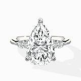 Three Stone Tapered Accent Ring Engagement Ring