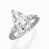 Three Stone Tapered Accent Ring Engagement Ring