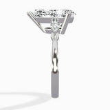 Three Stone Tapered Accent Ring Engagement Ring