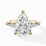 Three Stone Tapered Accent Ring Engagement Ring