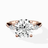 Three Stone Tapered Accent Ring Engagement Ring