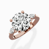 Three Stone Tapered Accent Ring Engagement Ring