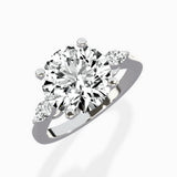 Three Stone Tapered Accent Ring Engagement Ring