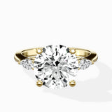 Three Stone Tapered Accent Ring Engagement Ring