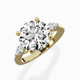 Three Stone Tapered Accent Ring Engagement Ring