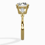 Three Stone Tapered Accent Ring Engagement Ring