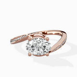 Open Swirl Bypass Solitaire Ring Engagement Ring