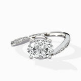 Open Swirl Bypass Solitaire Ring Engagement Ring