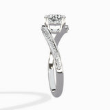 Open Swirl Bypass Solitaire Ring Engagement Ring