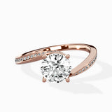 Open Swirl Bypass Solitaire Ring Engagement Ring