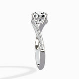 Open Swirl Bypass Solitaire Ring Engagement Ring