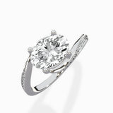 Open Swirl Bypass Solitaire Ring Engagement Ring