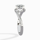 Open Swirl Bypass Solitaire Ring Engagement Ring