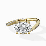 Open Swirl Bypass Solitaire Ring Engagement Ring