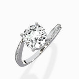 Open Swirl Bypass Solitaire Ring Engagement Ring