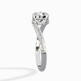 Open Swirl Bypass Solitaire Ring Engagement Ring