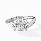 Open Swirl Bypass Solitaire Ring Engagement Ring