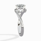 Open Swirl Bypass Solitaire Ring Engagement Ring