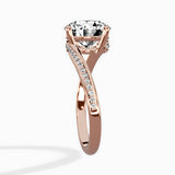 Open Swirl Bypass Solitaire Ring Engagement Ring