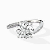 Open Swirl Bypass Solitaire Ring Engagement Ring