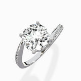 Open Swirl Bypass Solitaire Ring Engagement Ring