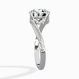 Open Swirl Bypass Solitaire Ring Engagement Ring