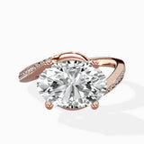 Open Swirl Bypass Solitaire Ring Engagement Ring