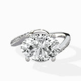 Open Swirl Bypass Solitaire Ring Engagement Ring