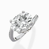 Open Swirl Bypass Solitaire Ring Engagement Ring