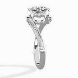 Open Swirl Bypass Solitaire Ring Engagement Ring