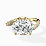 Open Swirl Bypass Solitaire Ring Engagement Ring