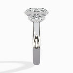 Venice Three Stone Oval Engagement Ring in White Gold