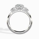 Venice Three Stone Oval Engagement Ring in White Gold