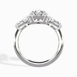 Forever Three Stone Pear Engagement Ring in White Gold