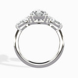 Forever Three Stone Pear Engagement Ring in White Gold