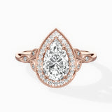 Floral Vintage Style Engagement Ring